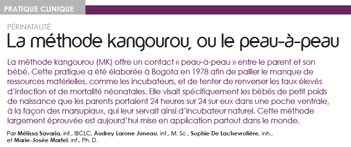 New publication in Perspective Infirmière