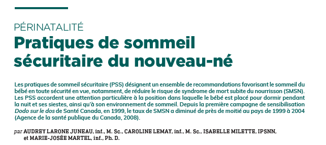 Safe sleep practices